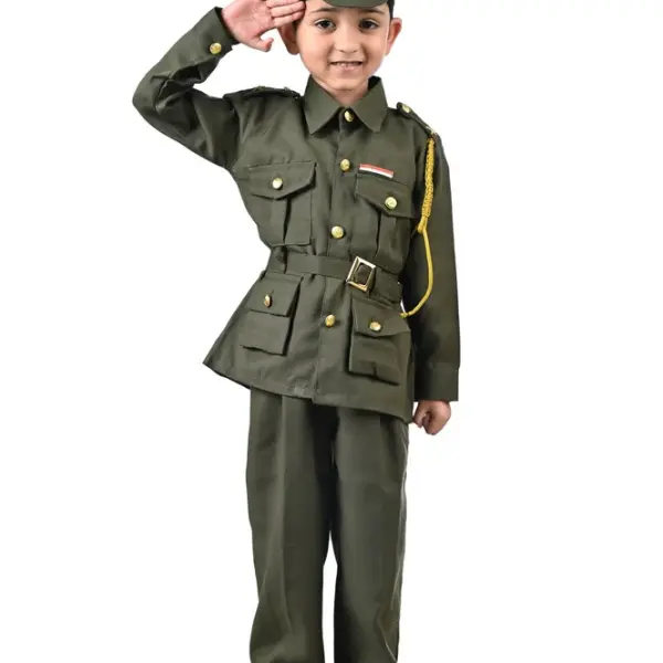 Indian Army Soldier Profession Community Helper Kids Fancy Dress Costume